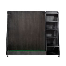 47" x 18" x 40" Wooden Golf Bag Organizer with Wheels Stylish Golf Storage Rack Holds 3 Golf Bags, Gray