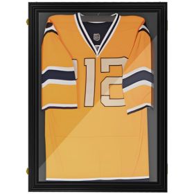 24" x 32" Jersey Frame Display Case, UV-Resistant Jersey Shadow Box with 2 Keys, Hanger, Black
