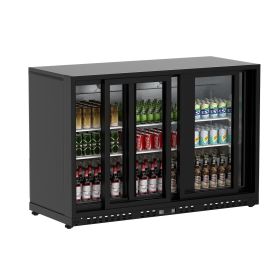 11.4 Cu.Ft Back Bar Cooler 53.2"W Beverage Refrigerator, 3 Low-E Glass Sliding Doors, Counter Height Bar Fridge,Commercial Display Refrigerator