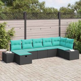 Sofa Set with Cushion 5 pcs Poly Rattan