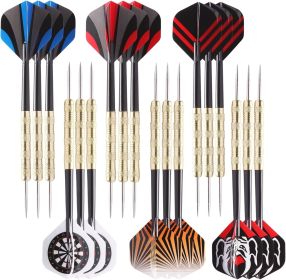 18 pcs Steel Tip Darts Set for Dartboard Metal Point PVC Dart Flights