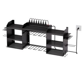 VEVOR Power Tool Organizer with Charging Station, 3-Layer Power Tool Battery Storage Rack with 5.58 ft Power Strip, 8 Drill Holders & 8 Outlets