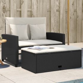 Patio Sofa Black, Cream White