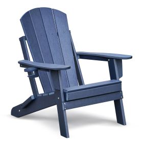 Patio Folding Adirondack Chair Weather Resistant, Outdoor HDPE Foldable Lawn Chair