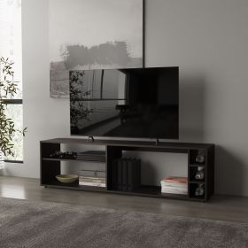 FM FURNITURE Mayo TVStand for 70" Screen with Open Storage and Melamine Finish,Wengue