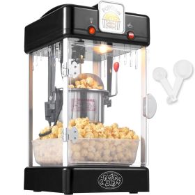 VEVOR Popcorn Maker, 300W Popcorn Popper Machine, 2.5 Oz Kettle Makes 4 QT per Batch, Tabletop Popcorn Maker with PP Door, Includes 2 Scoops and