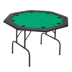 VEVOR Foldable Poker Table, 8 Player 48 in Folding Casino Leisure Table with Padded Rails & Cup Holders