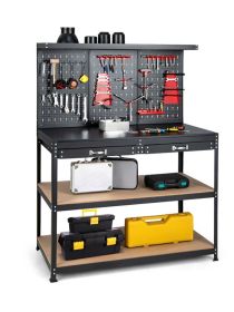 48 Inch Workbench with Pegboard and Drawers