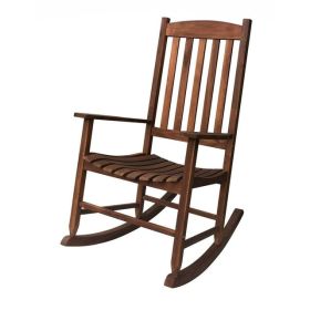 Rocking Chair, All Weather Resistant Poly Lumber Outdoor Porch Rocker, Rocking Chairs for Outdoor, Indoor, Patio, Deck, Garden, Backyard (Color: brown)