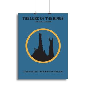 The Lord Of The Rings The Two Towers Minimal Movie Canvas Print or Poster (Type: Standard Framed Canvas Print, size: 16" x 12" / 42cm x 30cm (approx))
