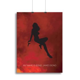 James Bond Minimal Movie Canvas Print or Poster (Type: Poster Print, size: 16" x 12" / 42cm x 30cm (approx))