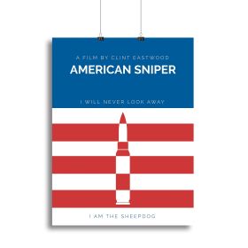 American Sniper Minimal Movie Canvas Print or Poster (Type: Standard Framed Canvas Print, size: 12" x 8" / 30cm x 20cm (approx))